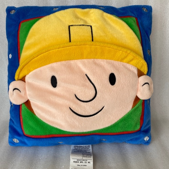 Franco Other - Rare 2001 BOB THE BUILDER 3D Plush Throw Decorative Pillow 13.5" X 13.5"